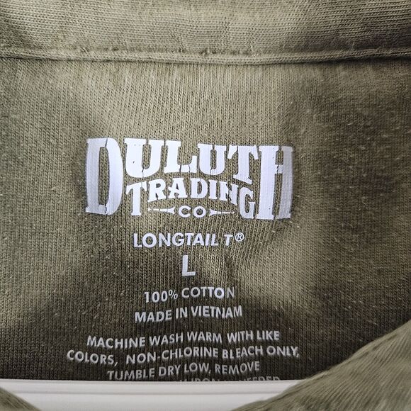 Duluth Trading Co Shirt Mens Large Green Polo Longtail Short Sleeve Pocket Rugby - Picture 4 of 4